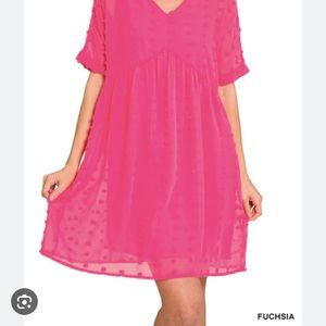 Zenana Swiss Dot Babydoll Dress Size XL